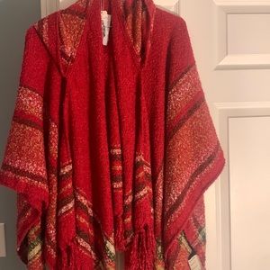 NWT Red Hooded Wrap
